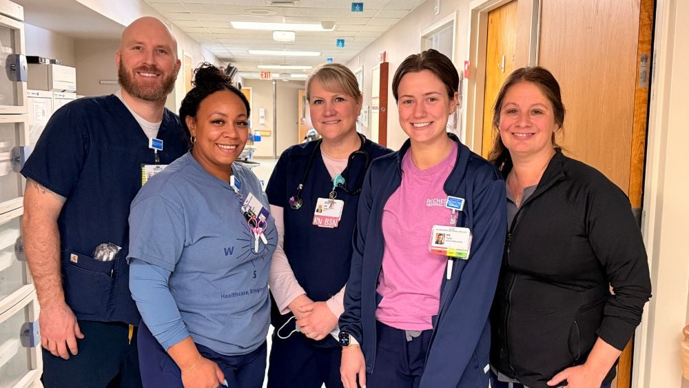 Healthcare workers at Newark Wayne Community Hospital