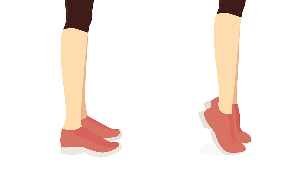 Illustration of Tip Toe exercise for toning calf muscles