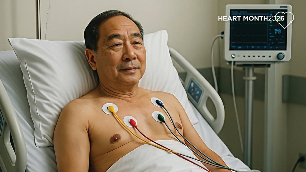 Man undergoing cardioversion