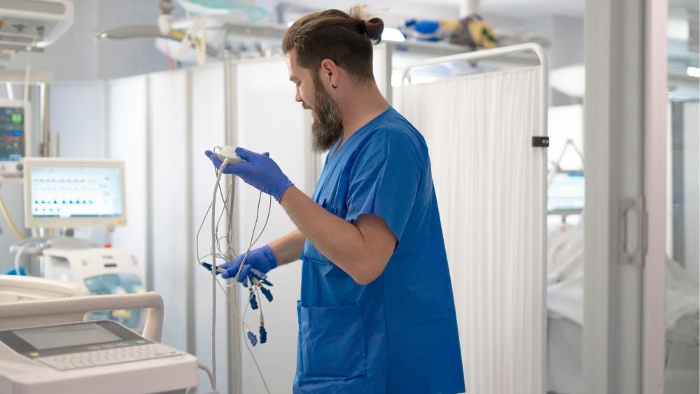 Male nurse with EKG