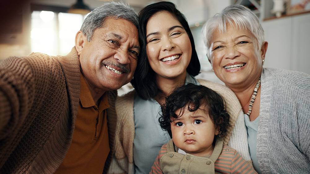 Multigenerational family selfie