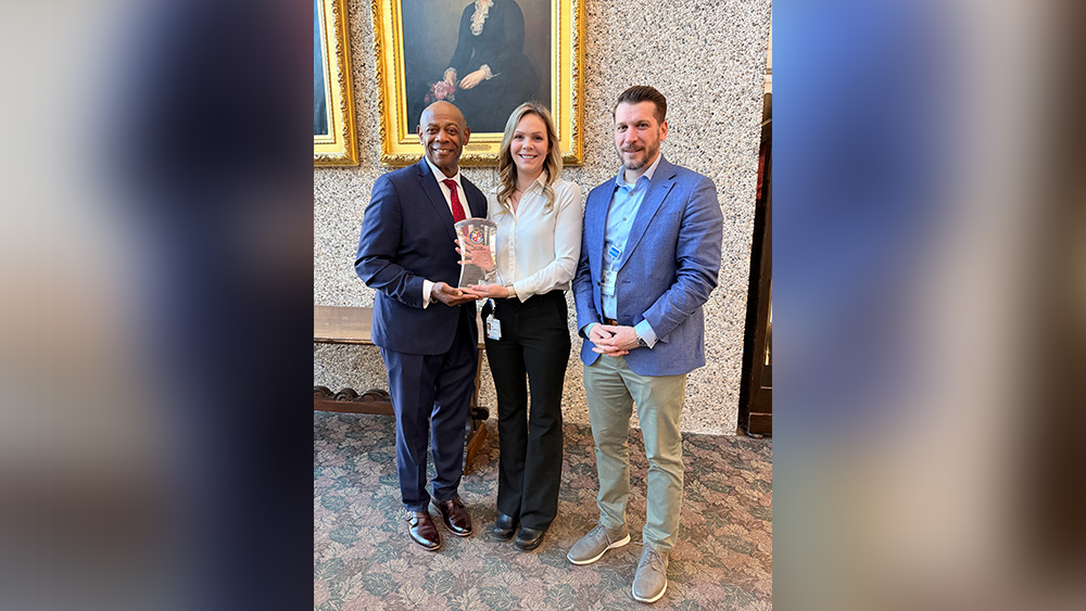 Left to right: Michael Draine; AHA Regional President, Hannah Smith; Associate Chief Operating Officer at CSHC, Michael Rulffes; President & COO at CSHC