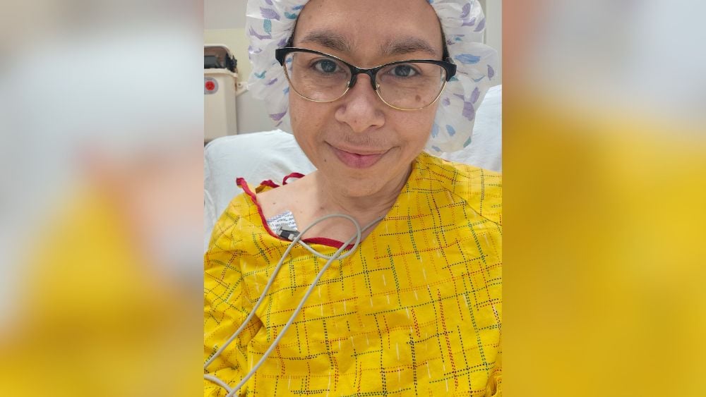 Eileen Arnau undergoing treatment for breast cancer