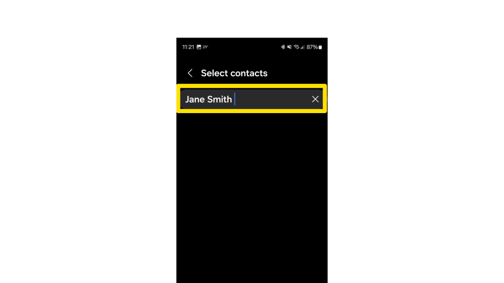 Screenshot for setting up emergency contact in Android phones
