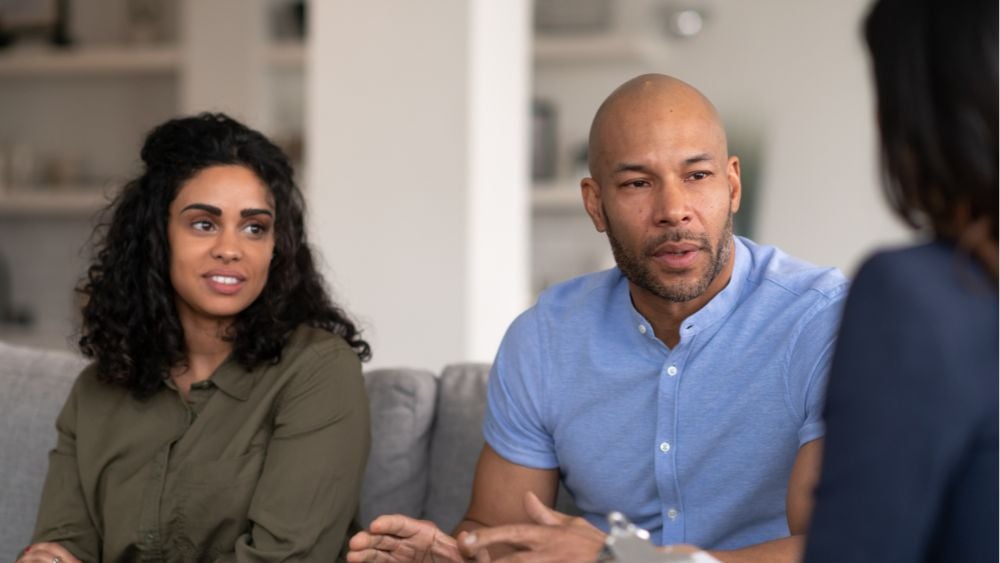 Couple meets with financial counselor