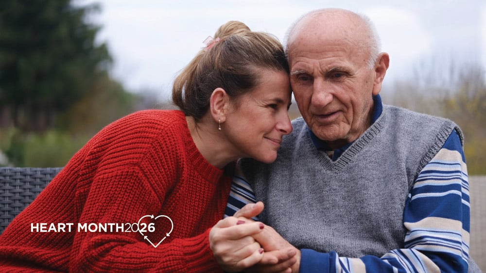 Adult woman with elderly father