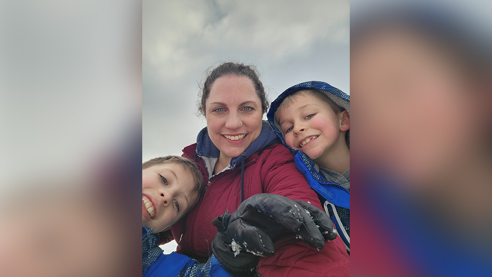 Jackie Newman and her sons