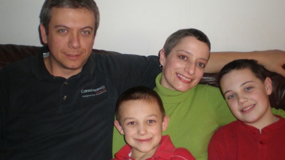 Stephen and Janis Becker with their sons in 2008