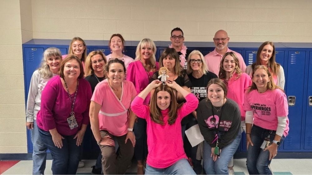 Teachers at TC Armstrong Middle School in Wayne Central School District supporting Janis Becker