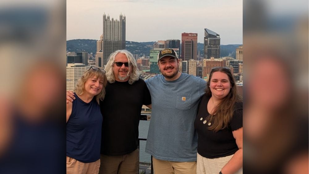 Janis and Stephen Becker with their son and his partner in Pittsburgh