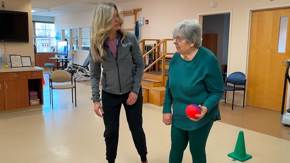 Marlene undergoing physical therapy