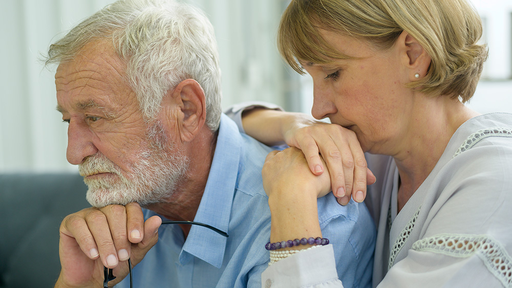 Senior caucasian people feeling depressed and upset