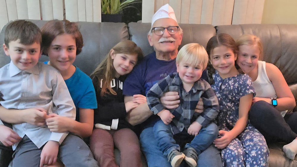 Steve Krull with grandchildren