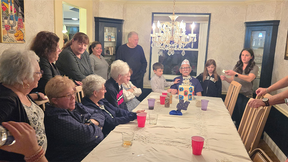 Steve Krull celebrating 80th birthday with family