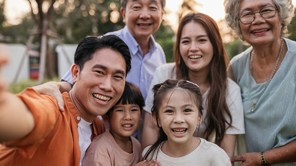 Multigenerational family selfie