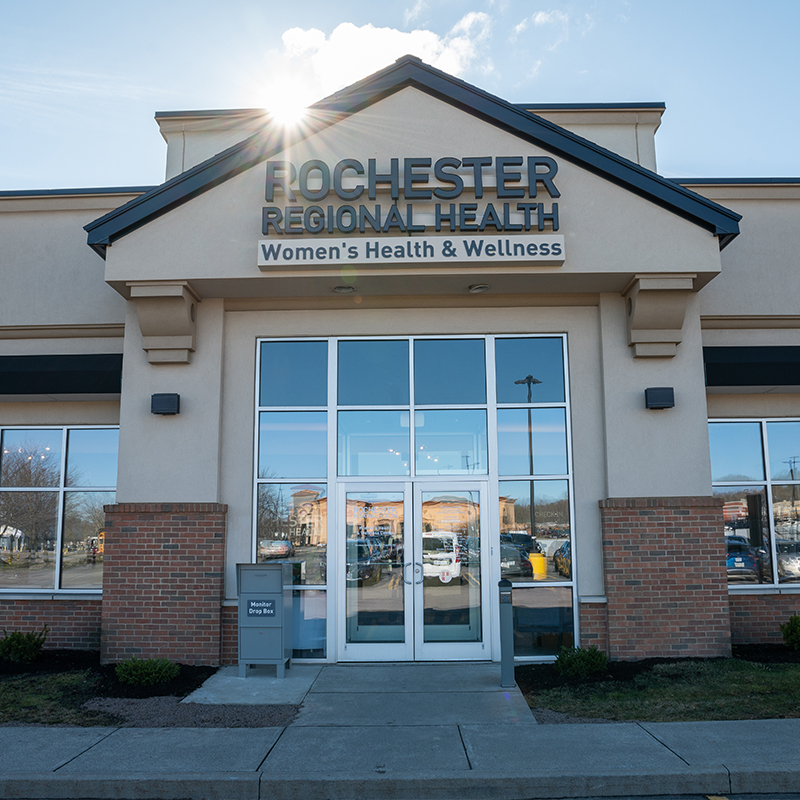 Exterior building with sunlight behind