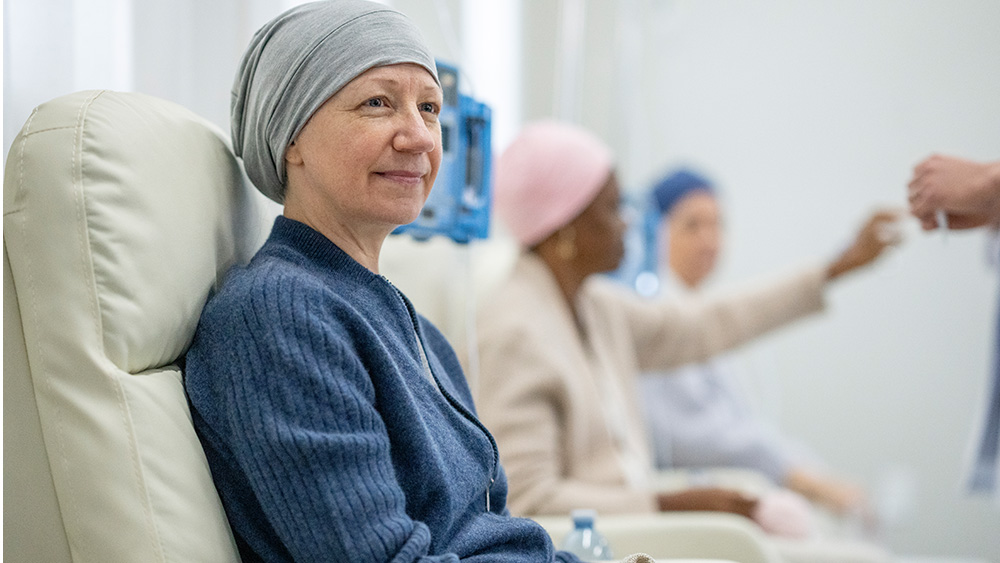 Woman at chemotherapy treatment