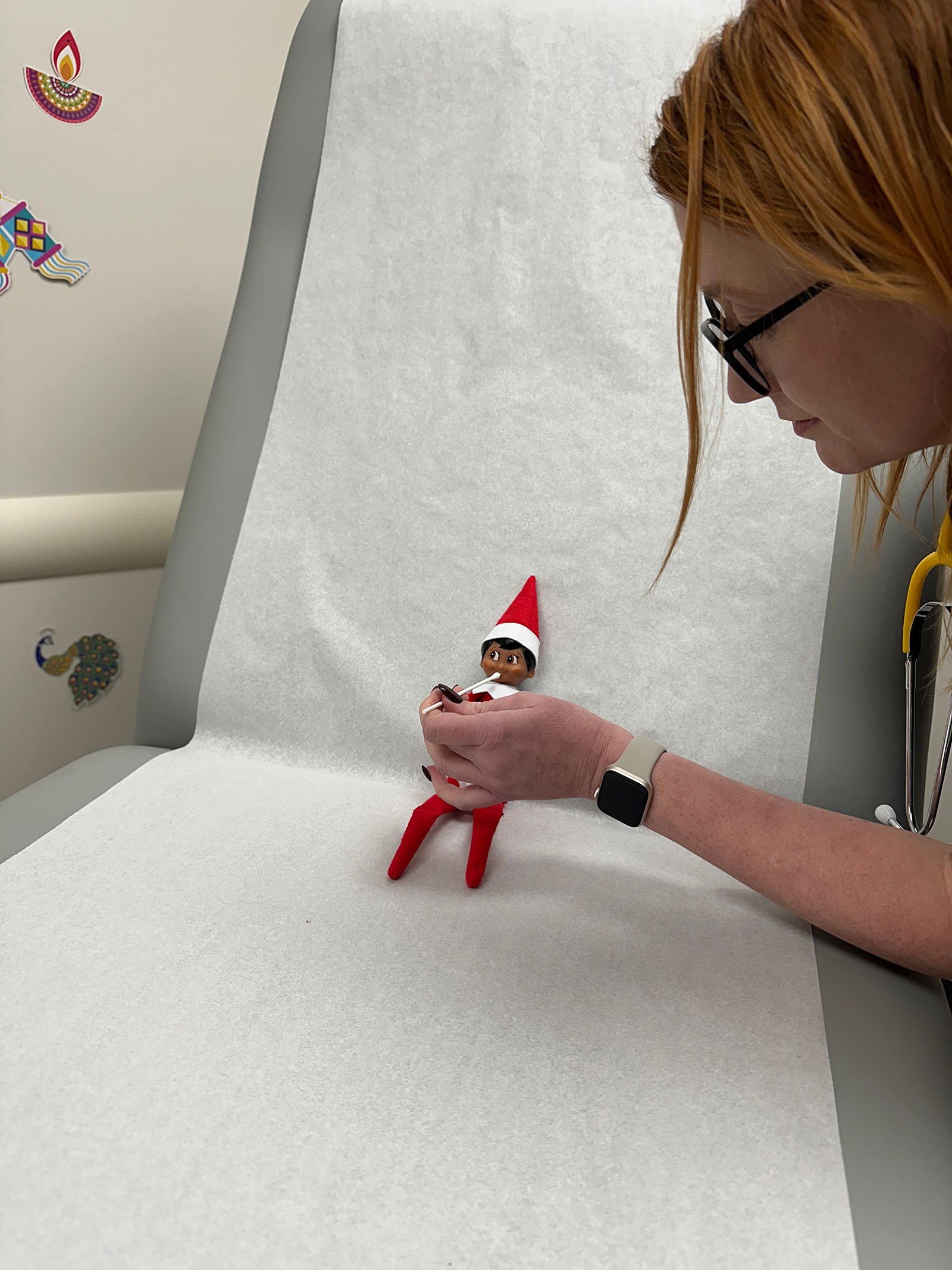 elf visits an urgent care