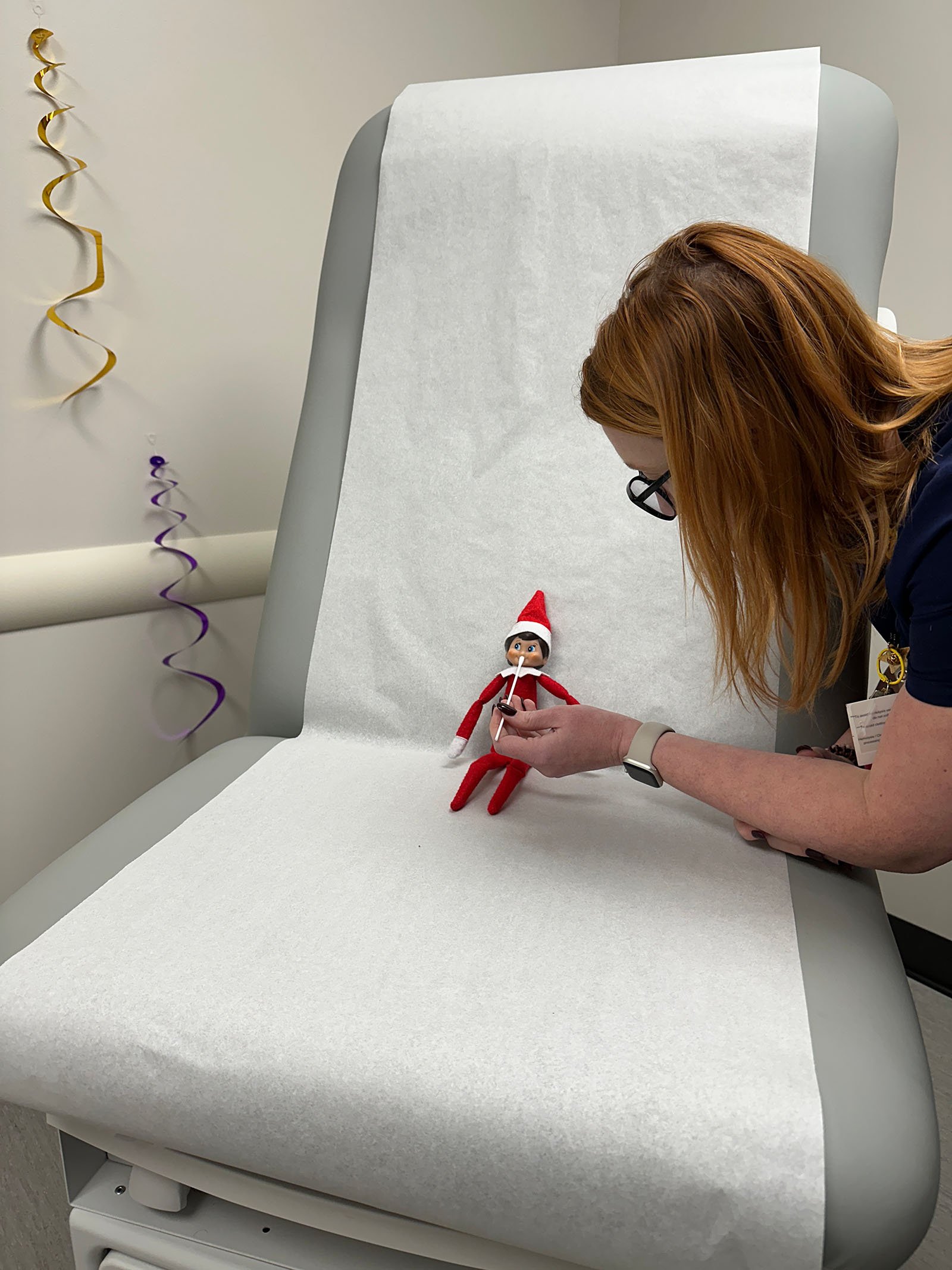 elf visits an urgent care