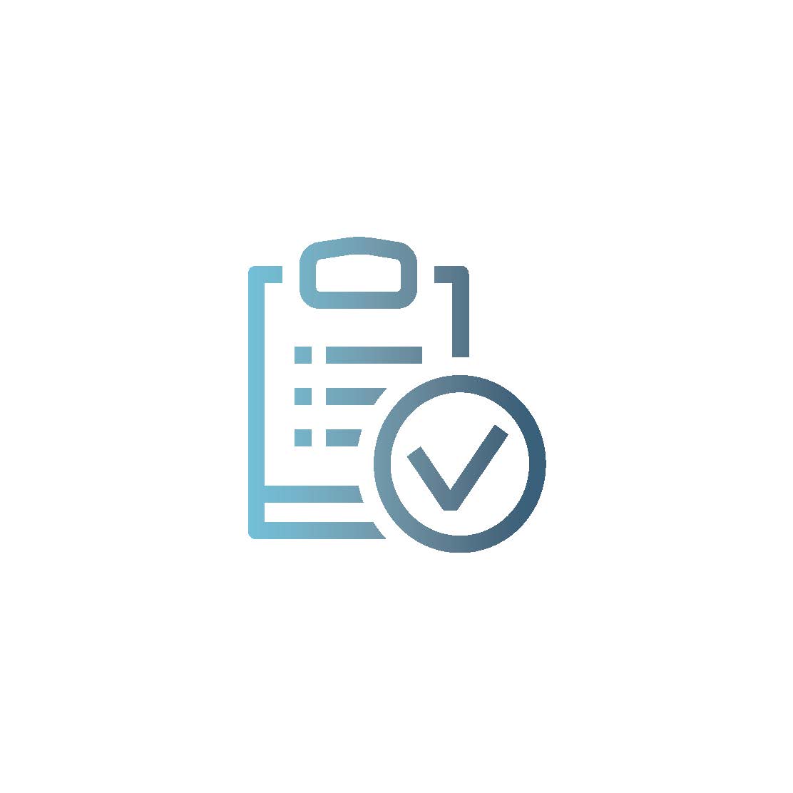 icon of a checklist and a check-mark