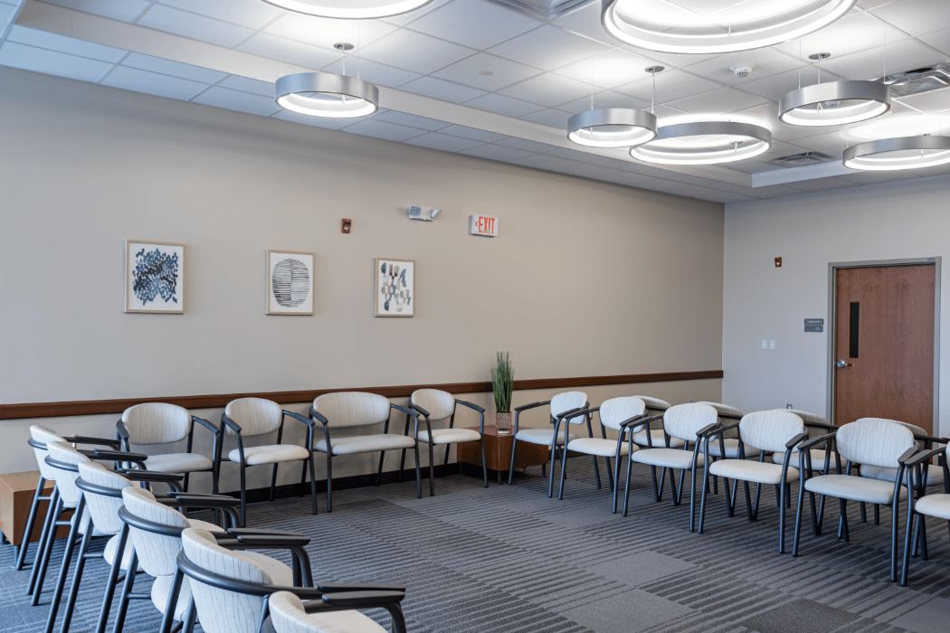 Interior image of the RRH Rochester Mental Health Center waiting area