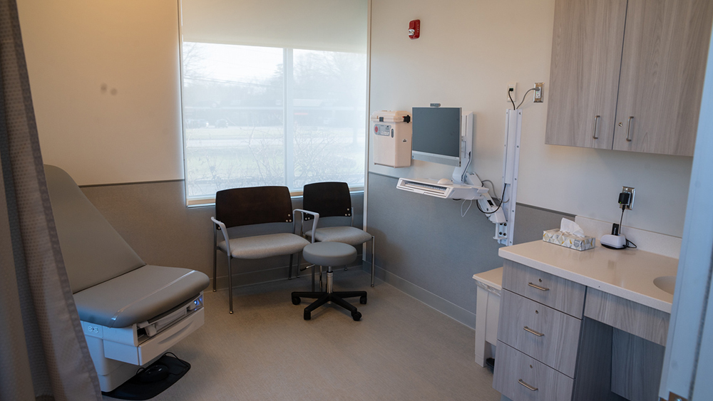 an exam room in the Women's Health and Wellness Center
