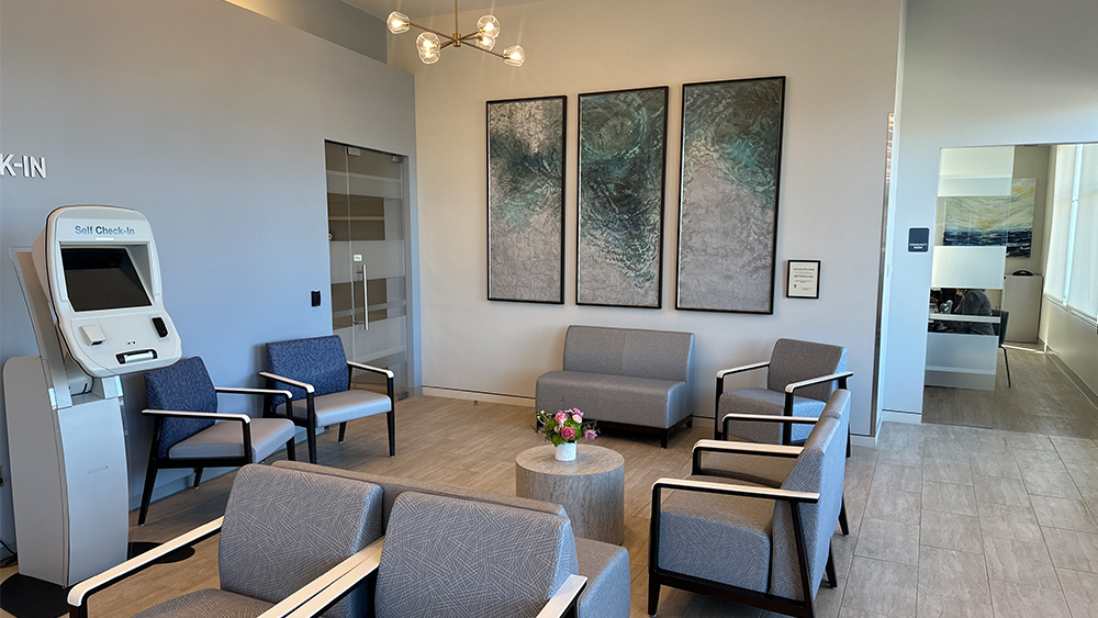 The reception area of the Women's Health and Wellness Center