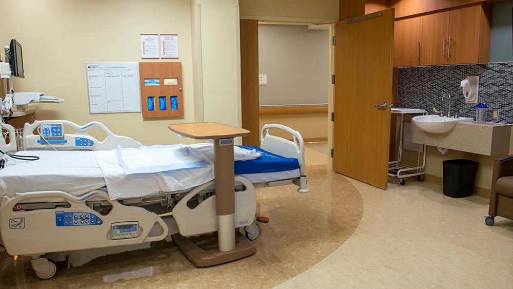 Private patient hospital room