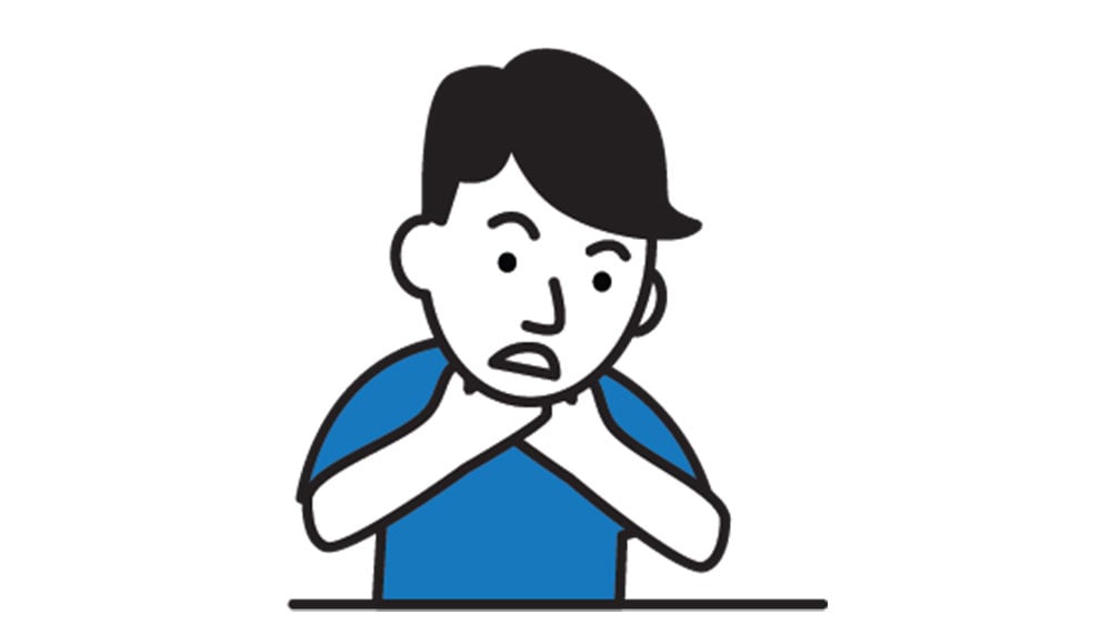 person with breathing problems cartoon