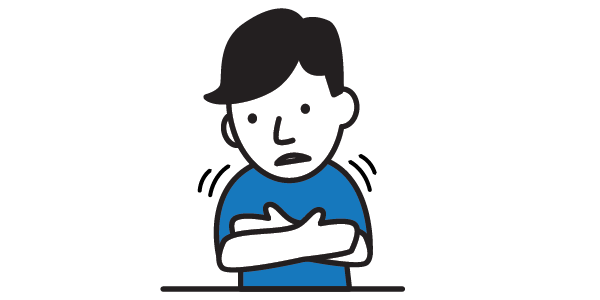 person with chills graphic