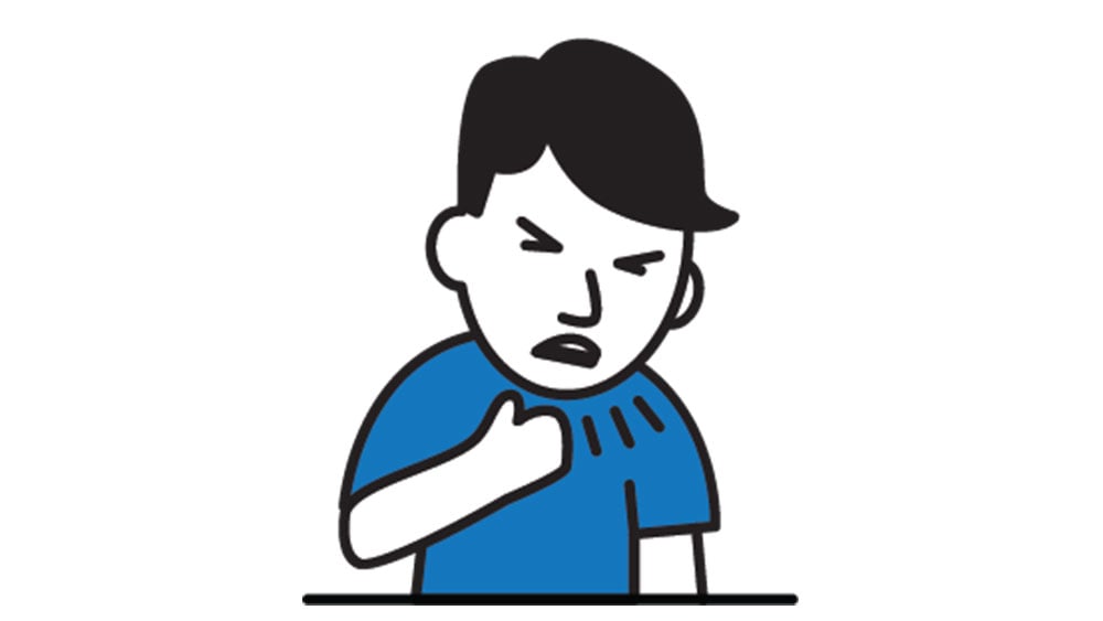 person coughing cartoon