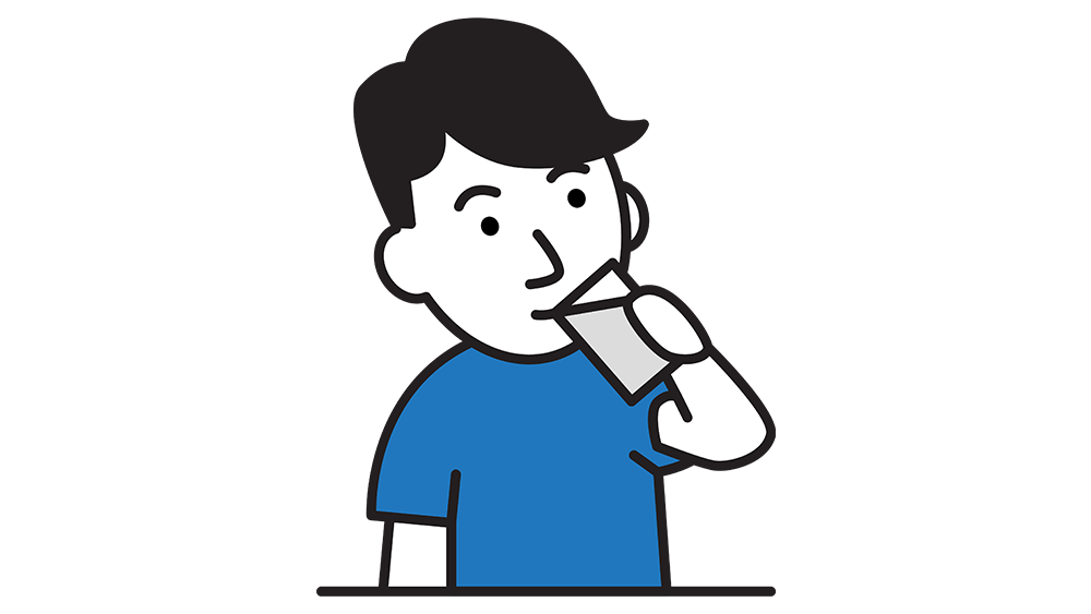 person drinking water