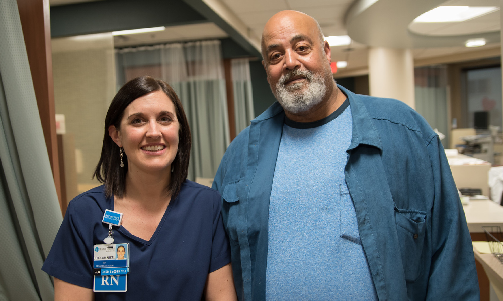 A nurse and a patient