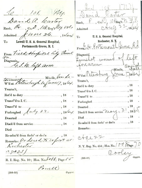 Private David A. Carter Hospital Transfer Form