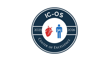 IC-OS Center of Excellence 2023-2026 mark with heart and human body icons