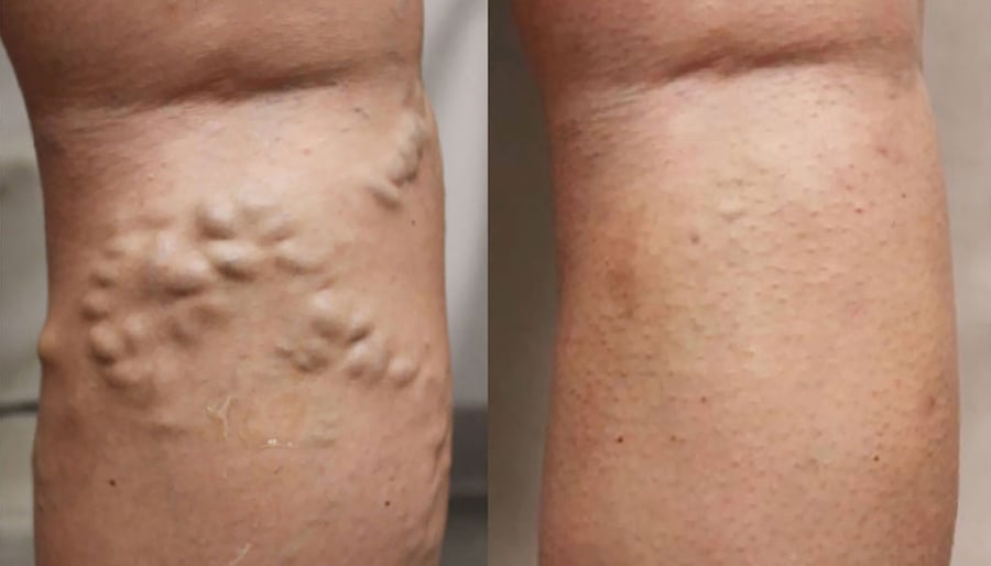 varicose veins before and after image