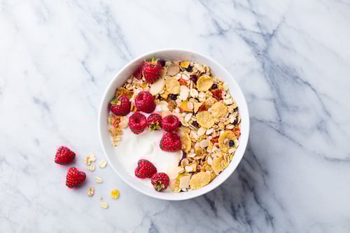 Berry cereal for breakfast