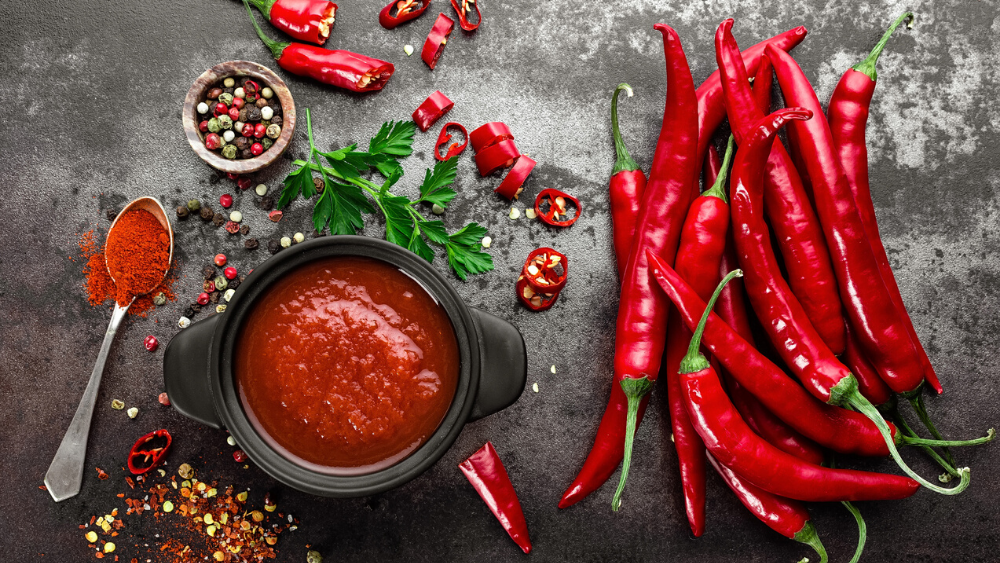 Spicy food on a table