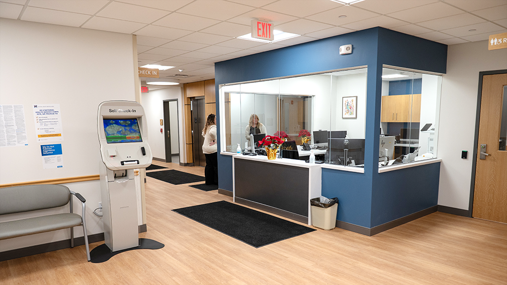 Interior image of Healthy Living Campus reception