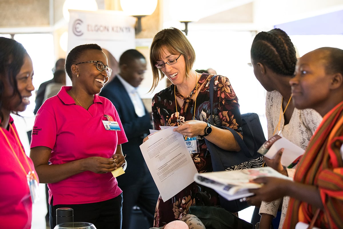 Attendees connect at Rotary Day at the United Nations in Nairobi, Kenya.