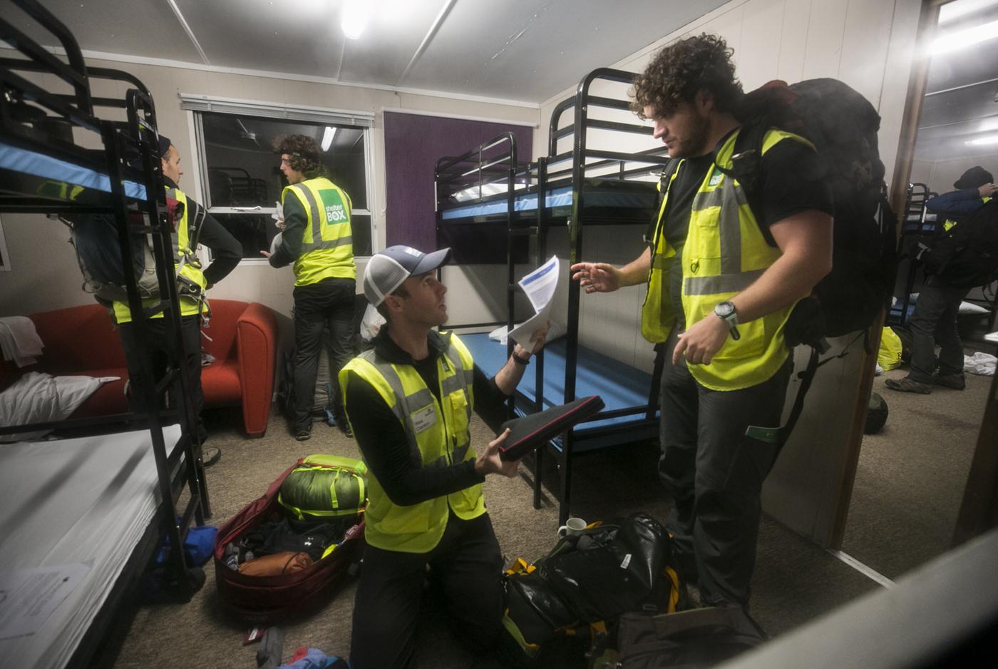 People take part in Shelterbox security-training exercises.