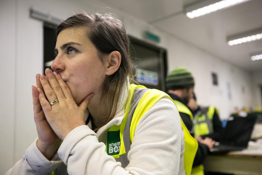 People take part in Shelterbox security-training exercises.