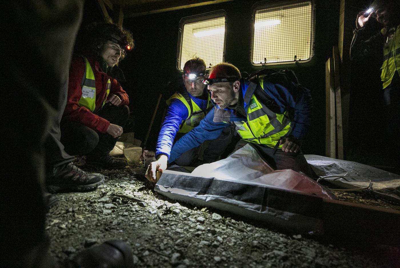 People take part in Shelterbox security-training exercises.