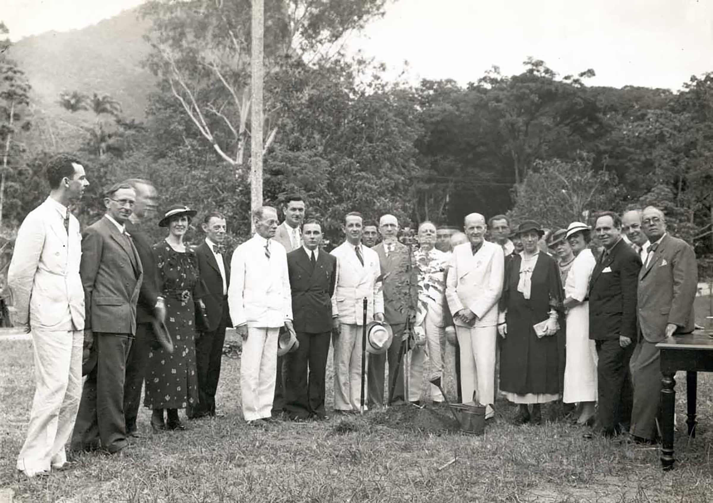 Paul and Jean Harris and others at a tree planting in Rio de Janeiro. 1936.