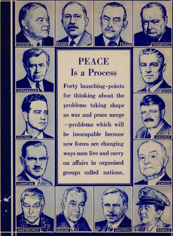 Cover of Peace is a Process, published by RI in 1944