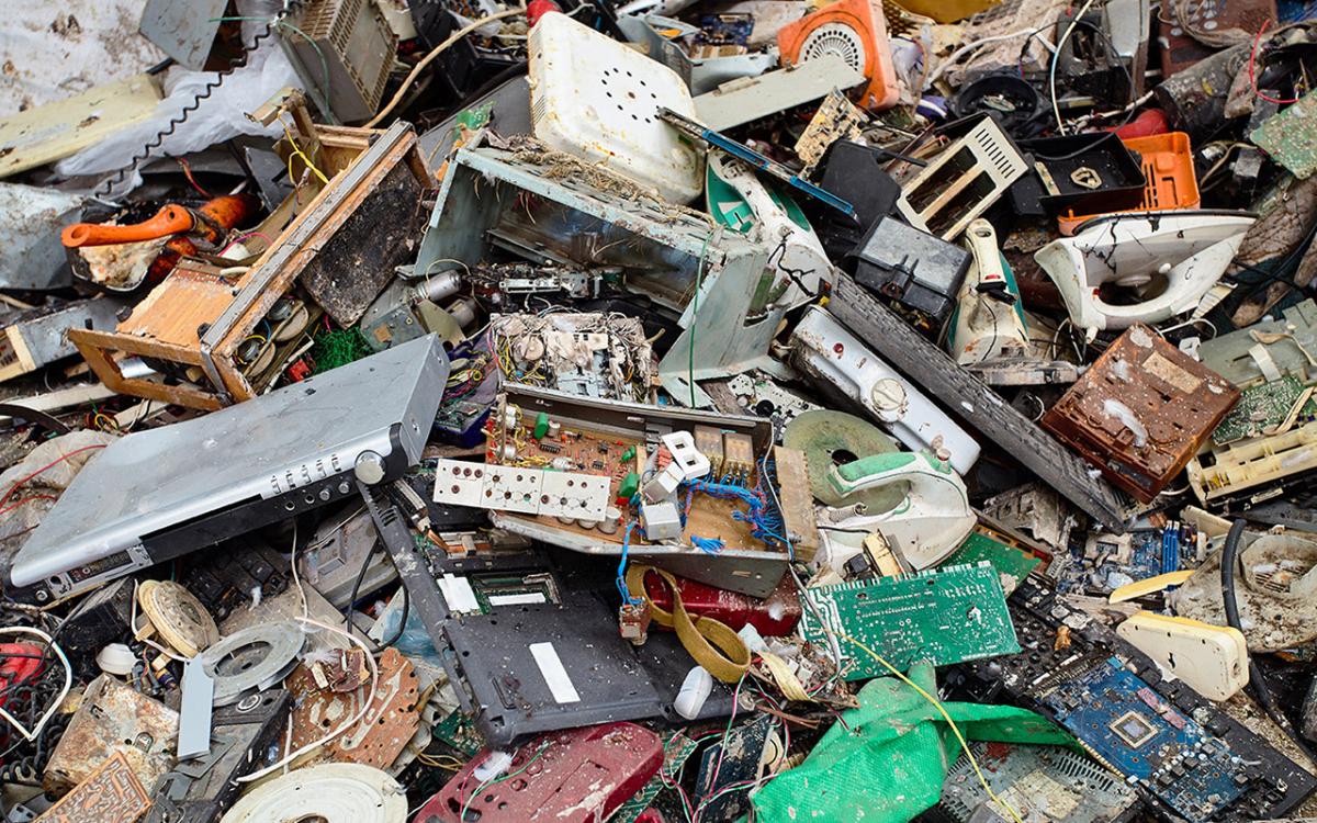 Piles of electronic waste. Image credit: Olivier Asselin/Alamy Stock Photo