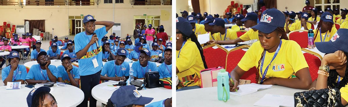 Rotary members in Nigeria are work with Rotary Youth Leadership Awards attendees