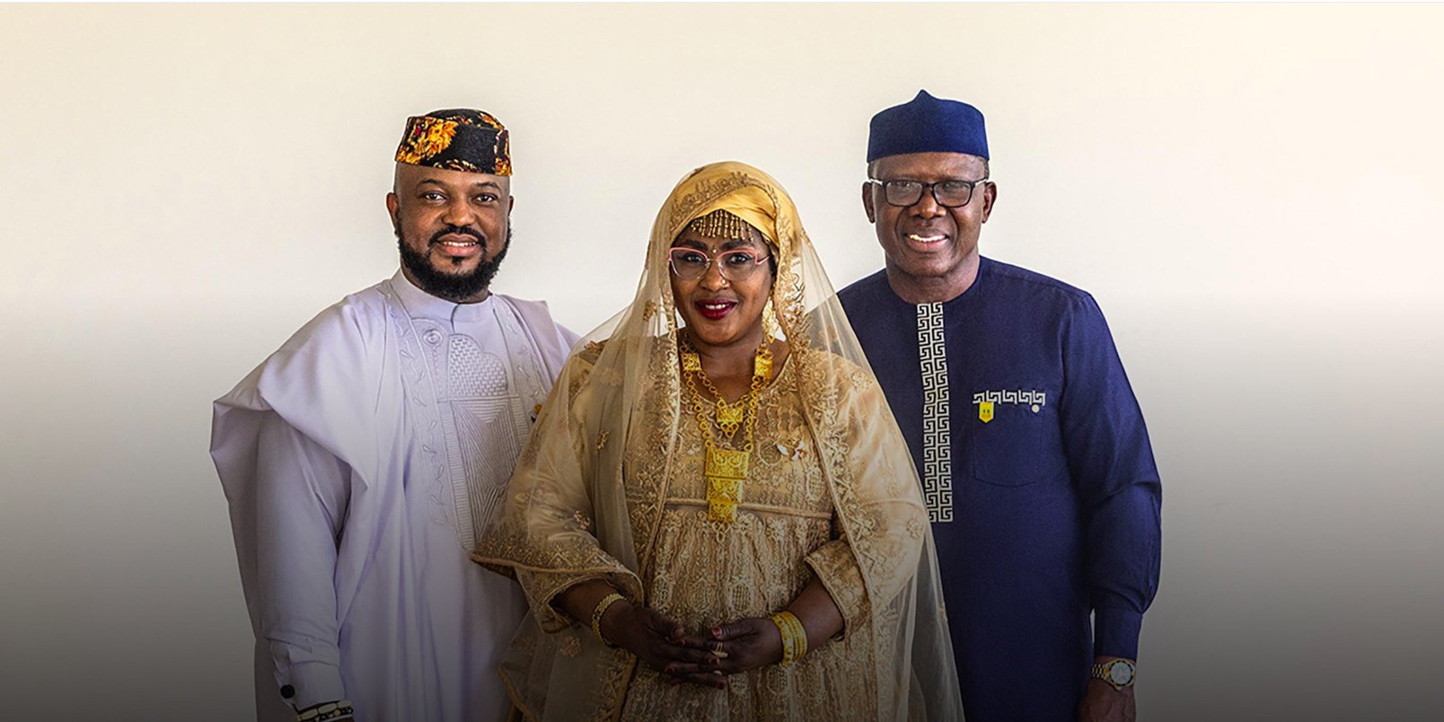 Three Rotary election observers from Nigeria stand together