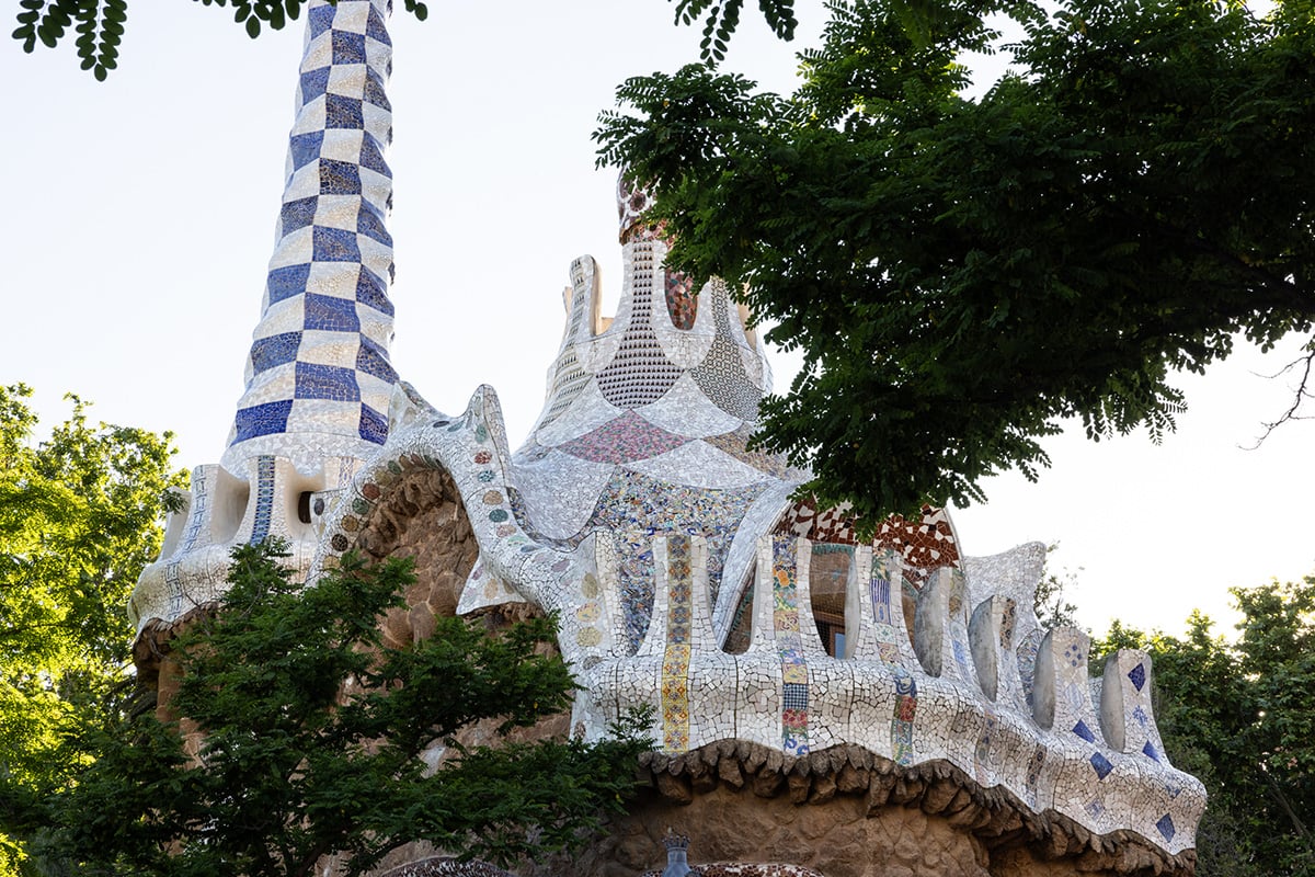 A building with distinctive curvilinear architecture in Barcelona