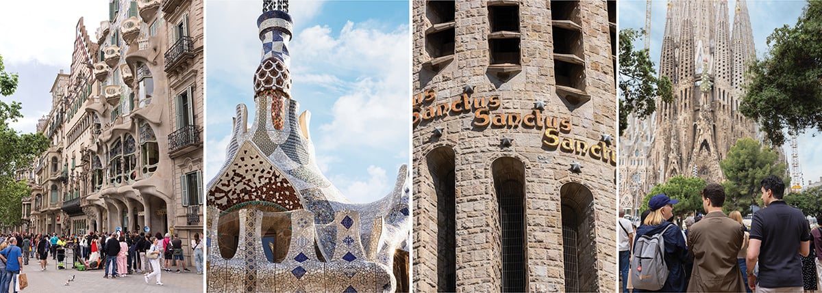 Buildings and architectural details in Barcelona, Spain